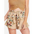 Floral Print Self Shorts Fabrication Vêtements en gros de mode femmes (TA3025B)